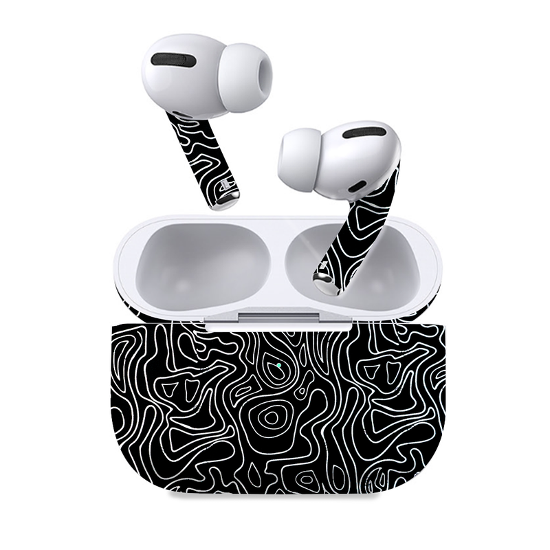 Black Doodles Earbuds Skin