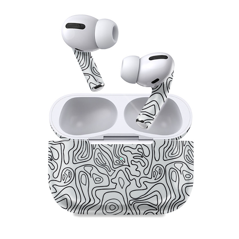 White Doodle Earbuds skin