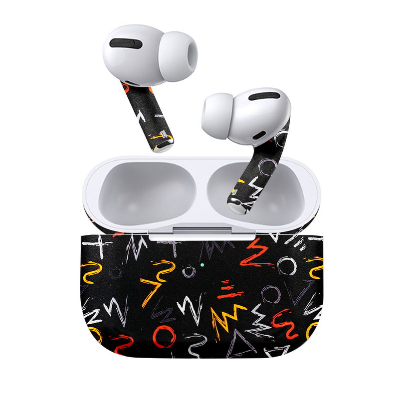 Black Scribble Art Charger Skin