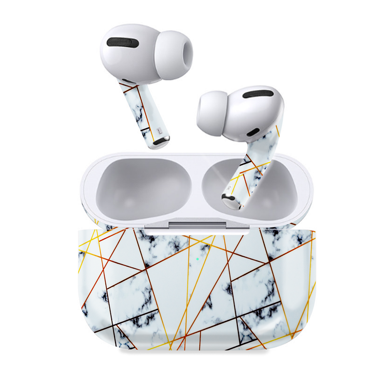 White Marble Earbuds skin