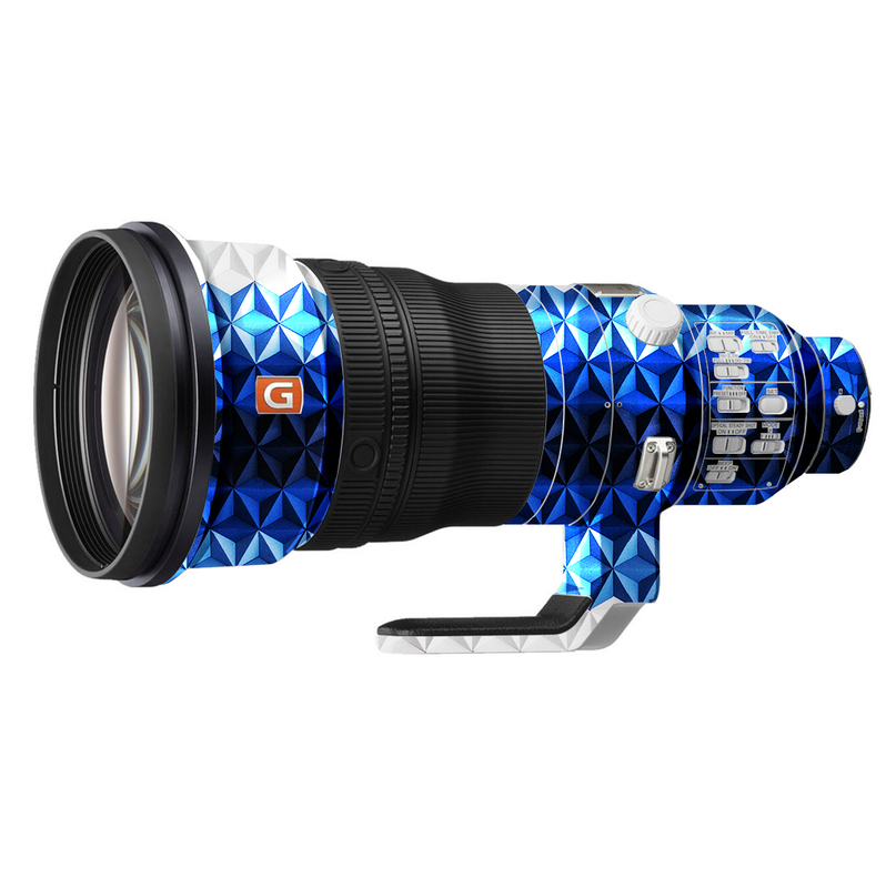 Pattern featuring blue diamond shapes, wrap for Sony Camera lens skin