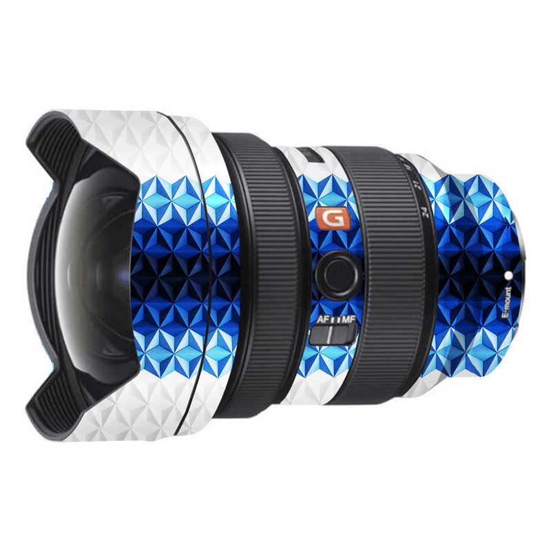 Pattern featuring blue diamond shapes, wrap for Camera lens skin