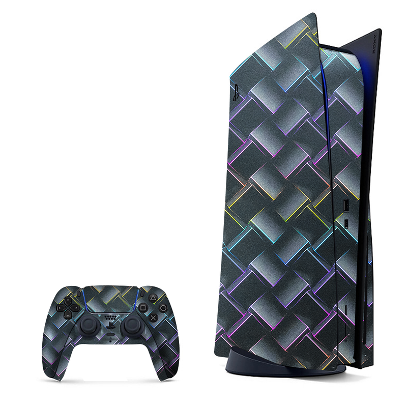 3D effect pattern with a color gradient, wrap for PlayStation 5.