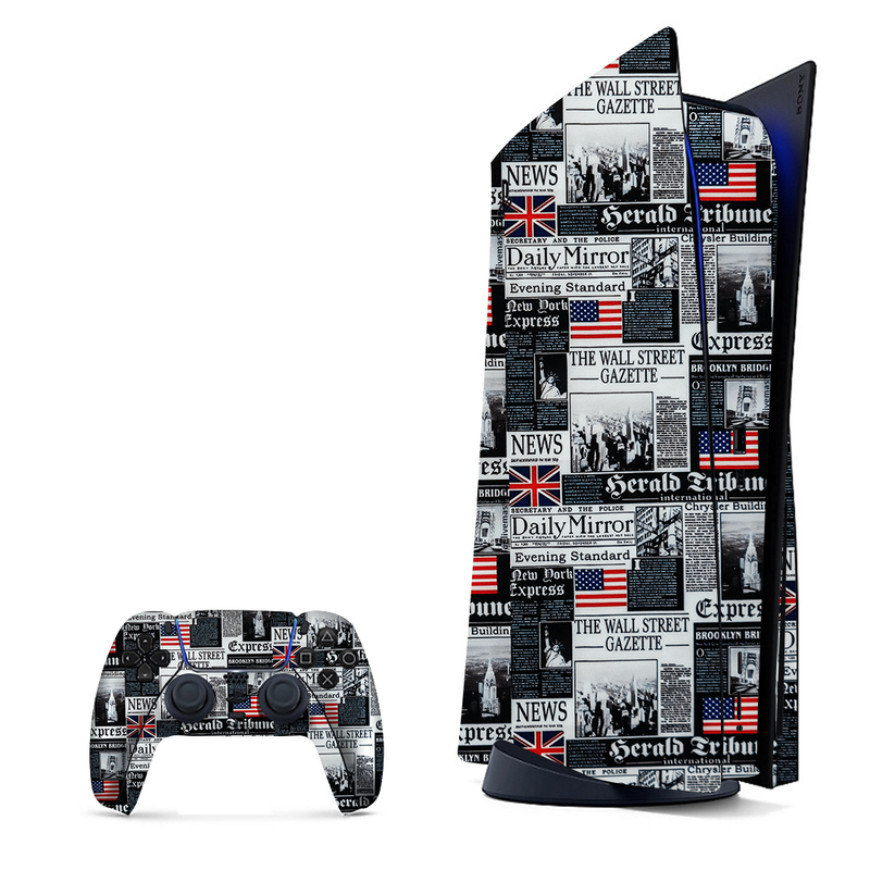 Pattern inspired by the USA flag, wrap for PlayStation 5.