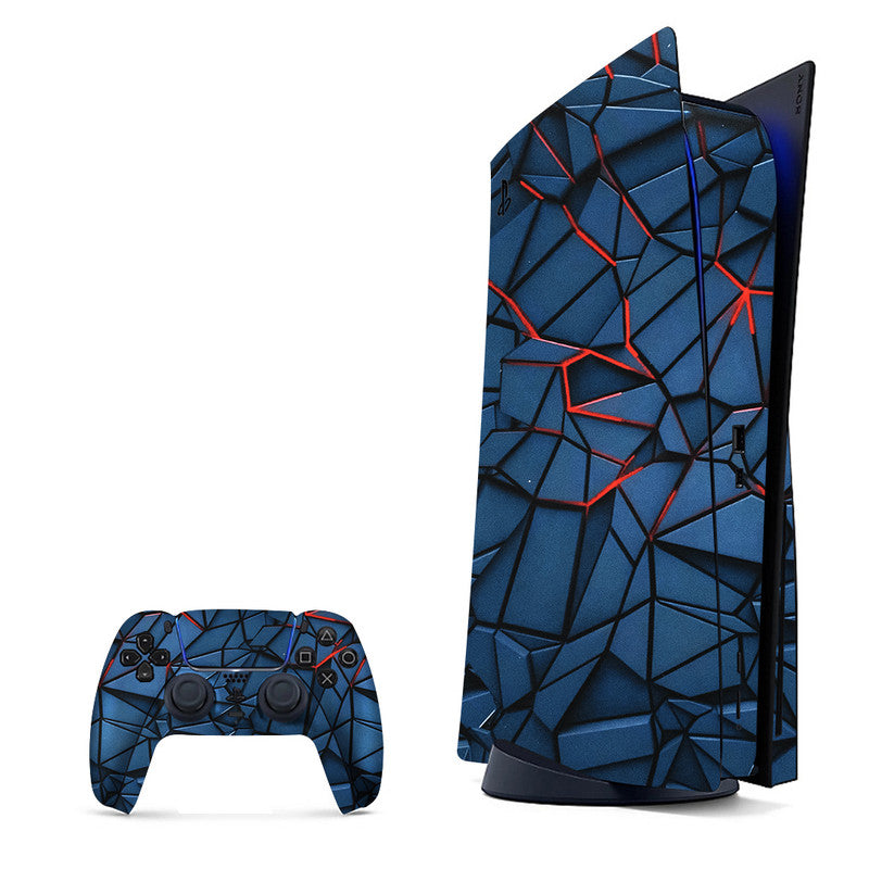 Three-dimensional effect in a repetitive pattern, wrap for PlayStation 5.