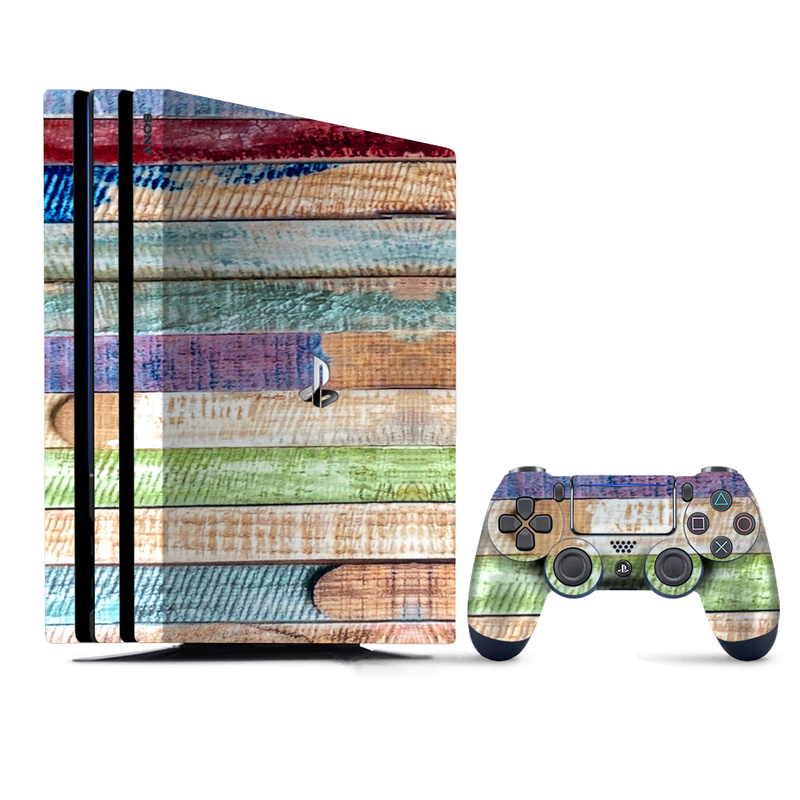 Natural wooden texture with distinct grain patterns, wrap for PlayStation 4.