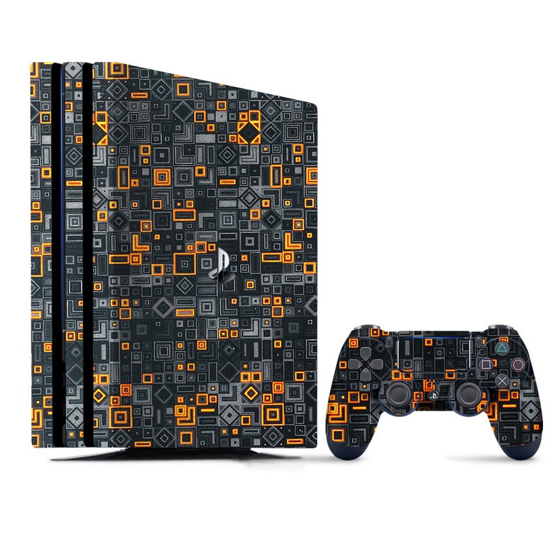 Pattern made of small square pixels, wrap for PlayStation 4.
