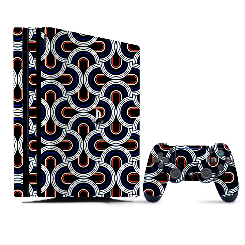 Repetitive pattern resembling seashells, wrap for PlayStation 4.