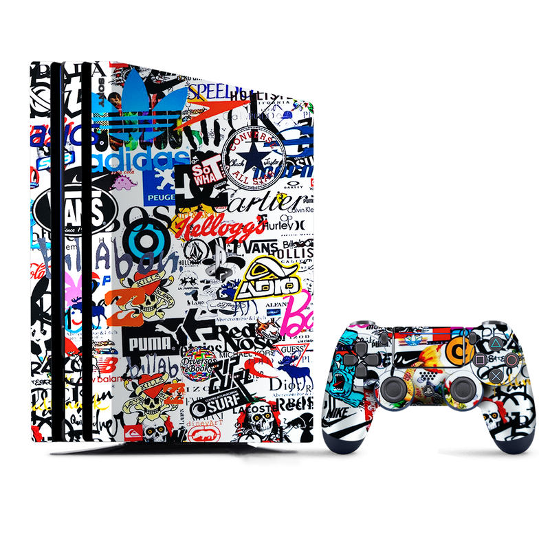Artistic abstract representation of a brand logo, wrap for PlayStation 4.